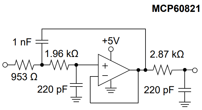 Applikations-Schaltungsdiagramm - Microchip Technology MCP6082x Operationsverstärker